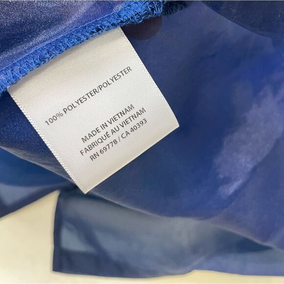 Melody Ehsani ME Button Up Mesh Shirt Women XS Blue Short Sleeve - Picture 6 of 7